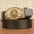 Western Men’s Ethnic Style Cowhide Belt with Faucet Buckle