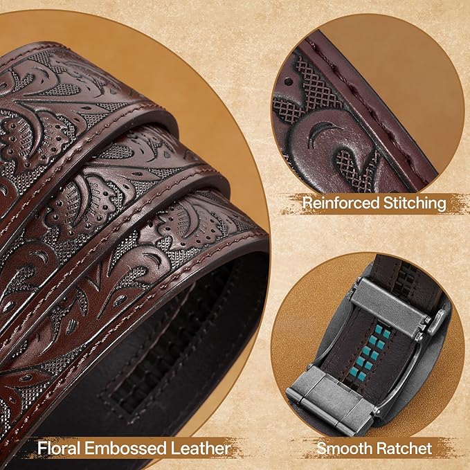 Western Ratchet Belt – Automatic One-Hand Buckle