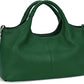 Women's Beige Genuine Cowhide Leather Satchel Handbag with Crossbody Strap