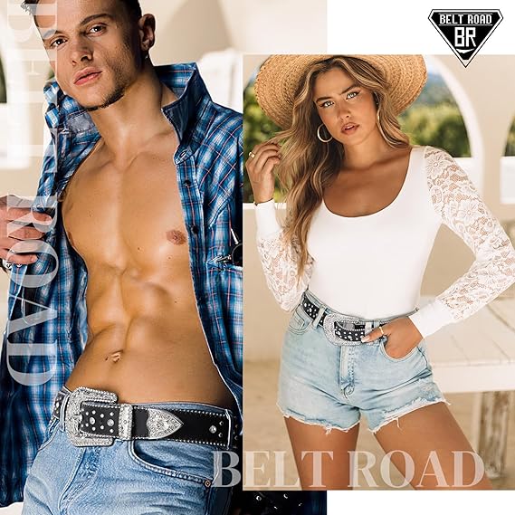 Unisex Rhinestone Cross Bling Belt – Western Diamond