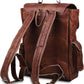 Brown Genuine Leather Vintage Laptop Backpack Rucksack for Men and Women, 16 Inch