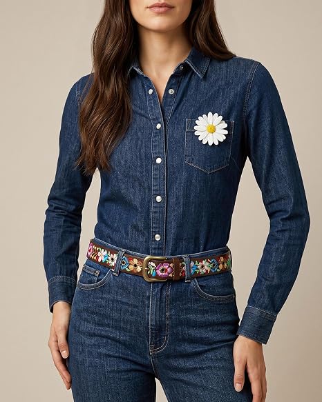 Women's Mexican Embroidered Floral Belt – Boho