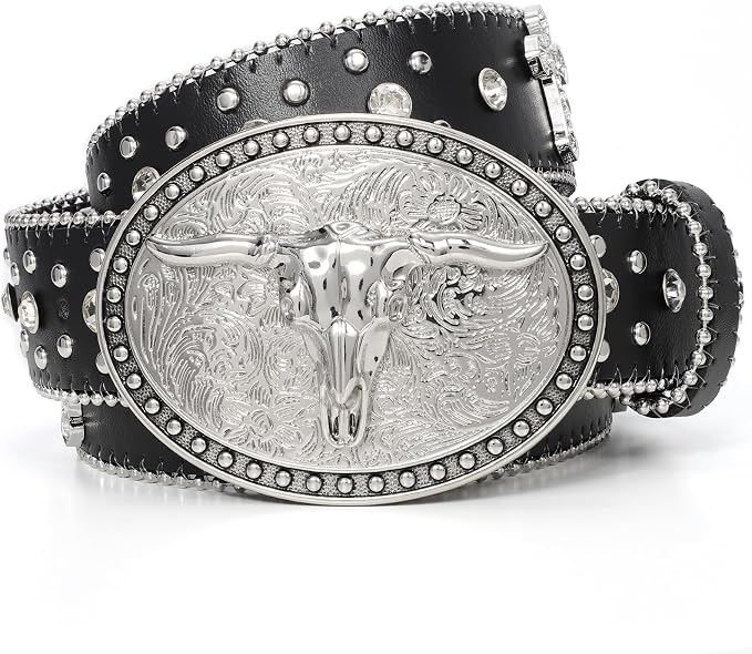 Unisex Punk Cowboy Belt – Western Bull Buckle