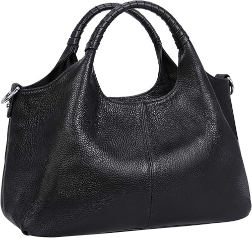 Women's Beige Genuine Cowhide Leather Satchel Handbag with Crossbody Strap
