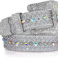 Unisex Crystal Diamond Studded Western Belt