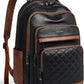 Women's Black and Brown Vegan Leather 43L Laptop Backpack for Work and Travel
