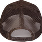 Brown American Flag Leather Patch Mesh Trucker Hat with Snap Closure
