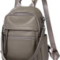 Women's Grey Full Grain Cowhide Leather Convertible Backpack Purse | BeltNBuckles
