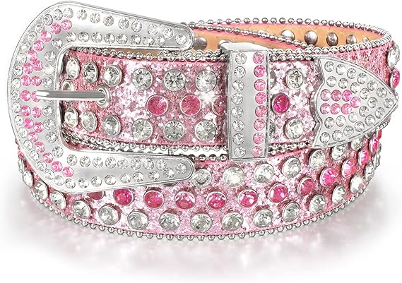 Unisex JASGOOD Rhinestone Studded Western Belt