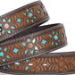 Women's Genuine Leather Tooled Western Belt – Interchangeable