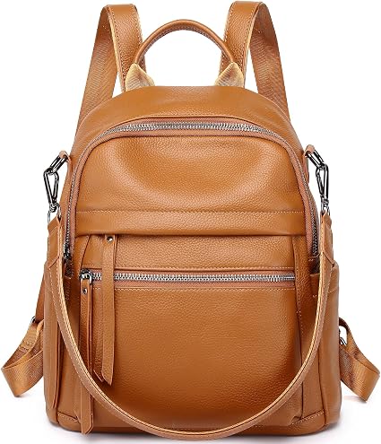 Women's Grey Full Grain Cowhide Leather Convertible Backpack Purse | BeltNBuckles
