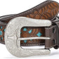 Women's Genuine Leather Tooled Western Belt – Interchangeable