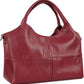 Women's Black Vegan Leather Tote Hobo Satchel with Detachable Strap