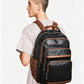 Women's Black and Brown Vegan Leather 43L Laptop Backpack for Work and Travel