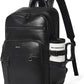 Women's Beige and Brown Faux Leather Laptop Backpack with 17 Inch Laptop Compartment