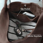 Women's Slouchy Coffee Vegan Leather Hobo Shoulder Bag with Magnetic Closure