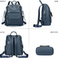 Women's Indigo Blue Full Grain Cowhide Leather Convertible Backpack Purse