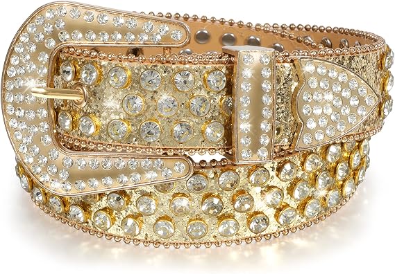 Unisex JASGOOD Rhinestone Studded Western Belt