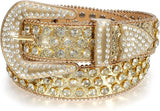 Unisex JASGOOD Rhinestone Studded Western Belt