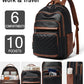 Women's Black and Brown Vegan Leather 43L Laptop Backpack for Work and Travel