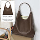 Women's Slouchy Coffee Vegan Leather Hobo Shoulder Bag with Magnetic Closure