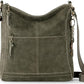 Women's Tobacco Floral Embossed Leather Crossbody Bag with Adjustable Strap