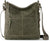 Women's Tobacco Floral Embossed Leather Crossbody Bag with Adjustable Strap