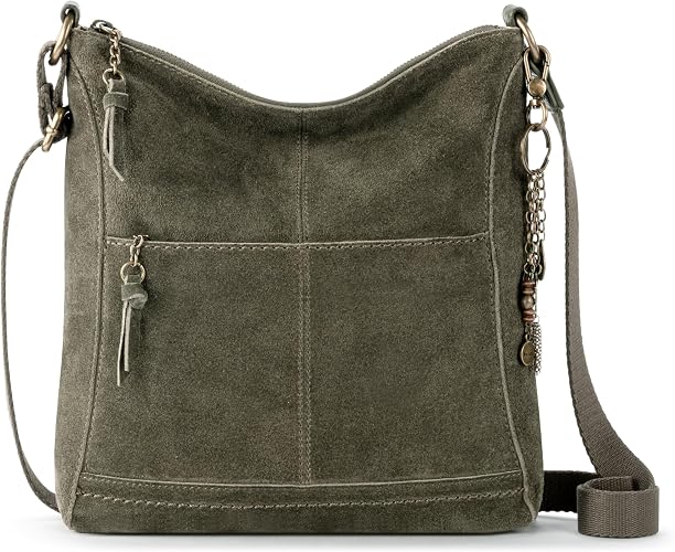 Women's Tobacco Floral Embossed Leather Crossbody Bag with Adjustable Strap