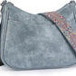 Women's Coffee Brown Vegan Leather Crossbody Shoulder Bag with Adjustable Strap
