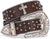 Unisex Rhinestone Crown & Cross Studded Belt