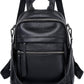 Women's Grey Full Grain Cowhide Leather Convertible Backpack Purse | BeltNBuckles