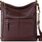 Women's Tobacco Floral Embossed Leather Crossbody Bag with Adjustable Strap