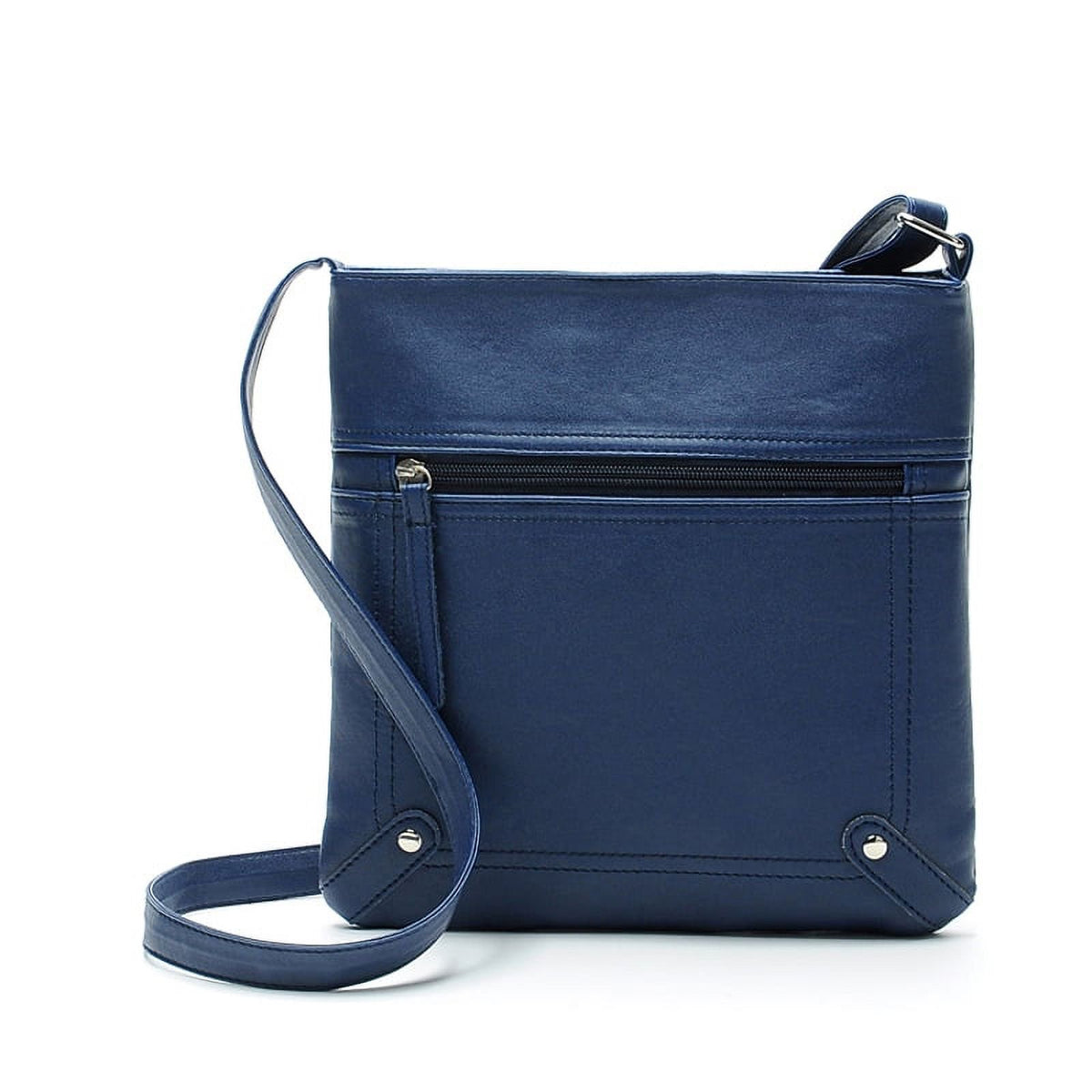 Women's Blue PU Leather Satchel Crossbody Messenger Bag
