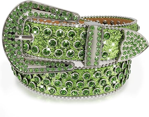 Unisex JASGOOD Rhinestone Studded Western Belt