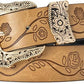 Women's Vintage Western Belt – Gold Buckle Size S