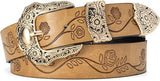 Women's Vintage Western Belt – Gold Buckle Size S