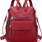 Women's Indigo Blue Full Grain Cowhide Leather Convertible Backpack Purse