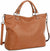 Women's Black Top Grain Pebbled Leather Tote Satchel for 13 Inch Laptops