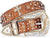 Unisex Rhinestone Crown & Cross Studded Belt
