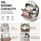 Women's Beige and Brown Faux Leather Laptop Backpack with 17 Inch Laptop Compartment