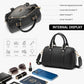 Women's Black Checkered Woven Vegan Leather Mini Satchel Crossbody Bag