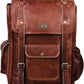 Brown Genuine Leather Vintage Laptop Backpack Rucksack for Men and Women, 16 Inch