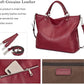 Women's Black Top Grain Pebbled Leather Tote Satchel for 13 Inch Laptops