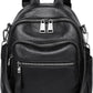 Women's Black Genuine Pebbled Leather Convertible Backpack Purse with Anti-Theft Pocket | BeltNBuckles