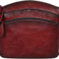 Women's Coffee Vegetable-Tanned Leather Crossbody Satchel with 3 Top Zippers