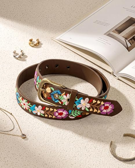 Women's Mexican Embroidered Floral Belt – Boho