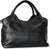 Women's Black Vegan Leather Tote Hobo Satchel with Detachable Strap