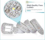 Unisex Crystal Diamond Studded Western Belt