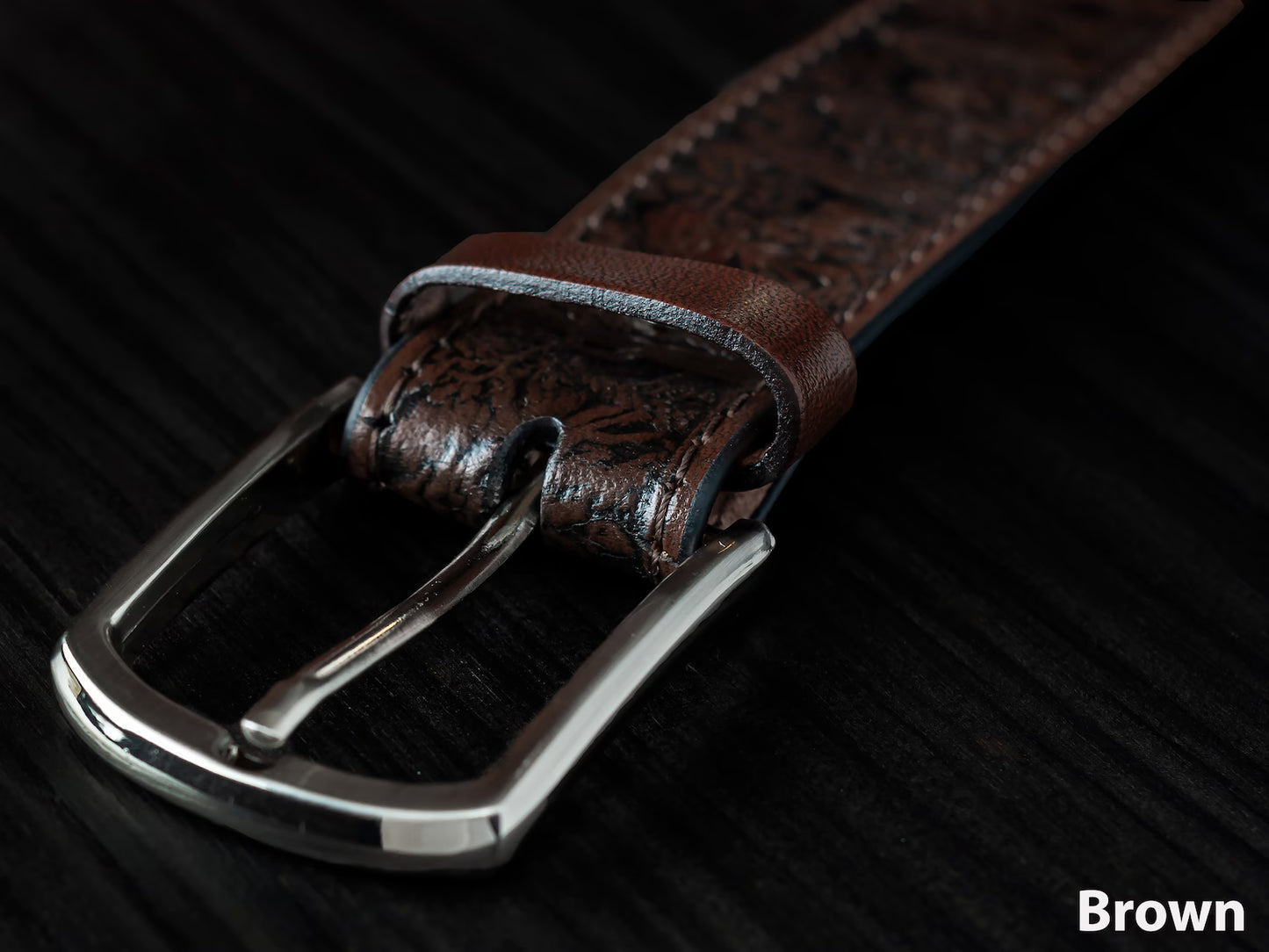 Wildlife Scene Leather Belt – Handmade Cowboy Belt