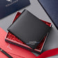 Men’s First Layer Cowhide Leather Wallet – Anti-Theft Card Protection, Letter Pattern